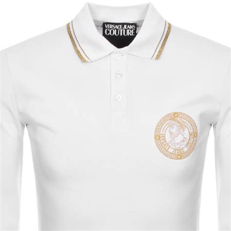 versace polo black and white|versace long sleeve polo.